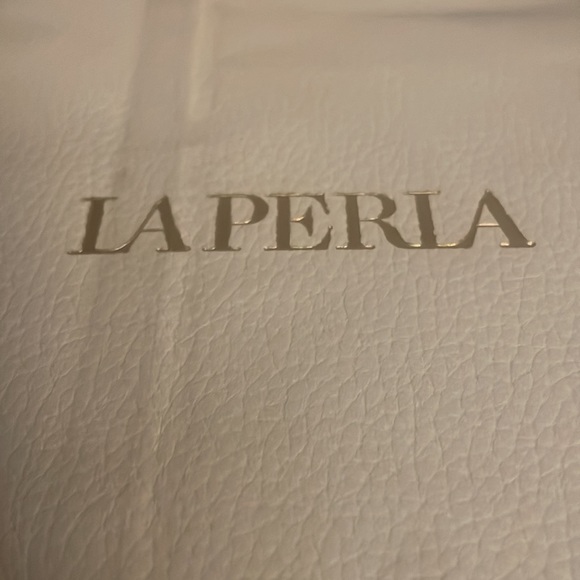 LaPerla gold embossed white leather journal - Picture 3 of 5
